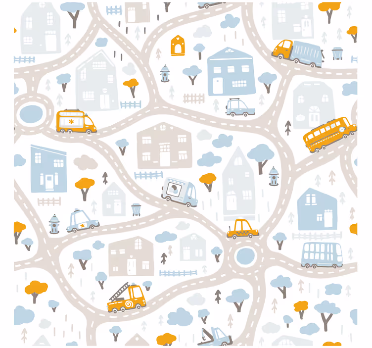 Kids roller blind doodle road map design - TenStickers