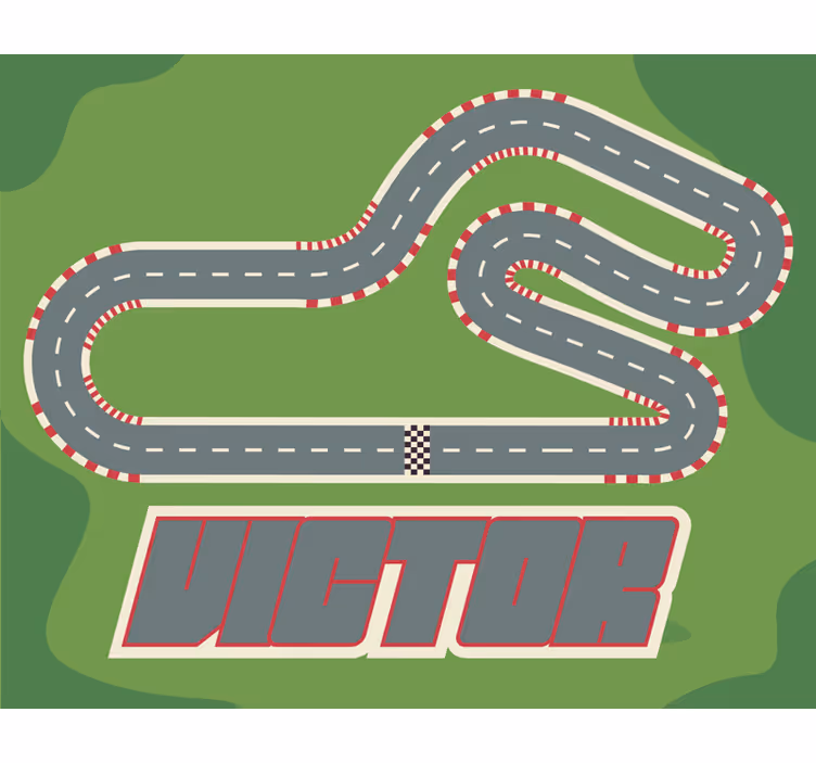 Kids roller blind personalized racing track with name - TenStickers