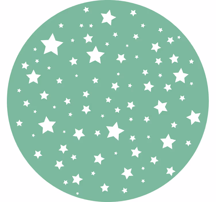Kids roller blind green stars circle - TenStickers