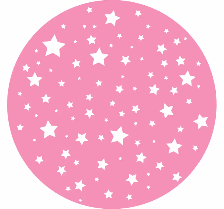 Kids roller blind pink stars circle - TenStickers