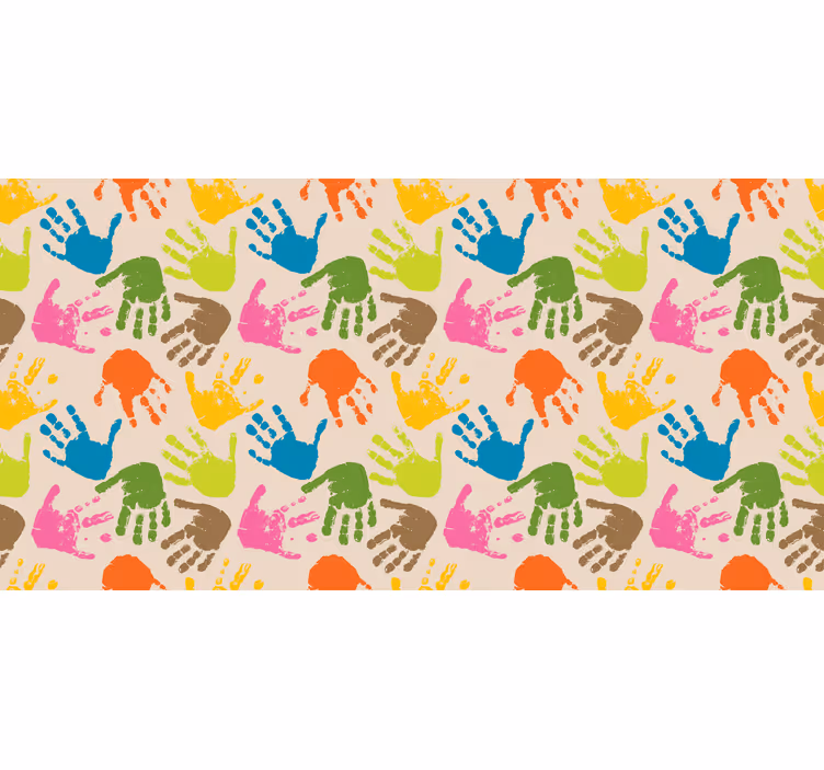 Kids roller blind watercolor hands on beige background - TenStickers