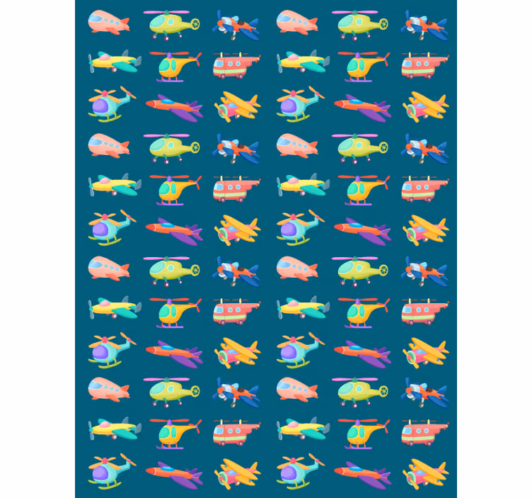 Kids roller blind with colorful planes and aircraft - TenStickers