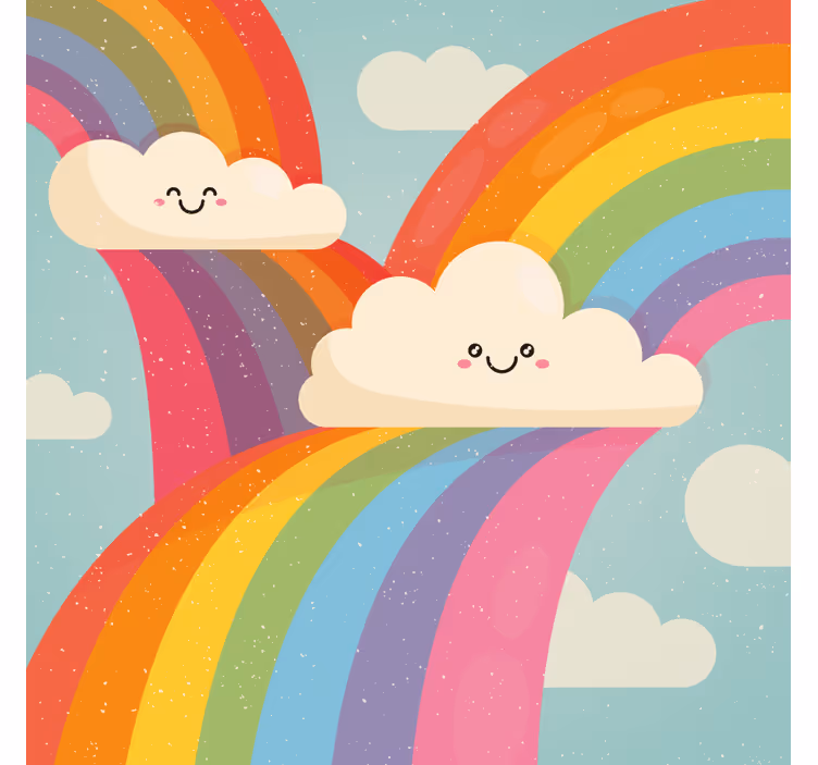 Kids roller blind rainbow in clouds - TenStickers