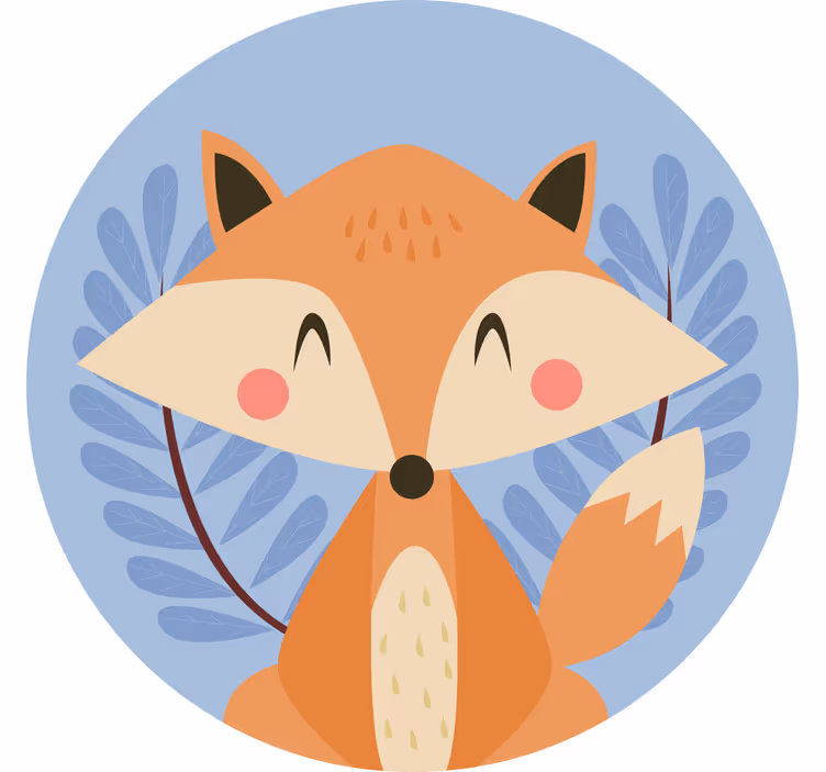 Kids roller blind smart fox pastel colors - TenStickers