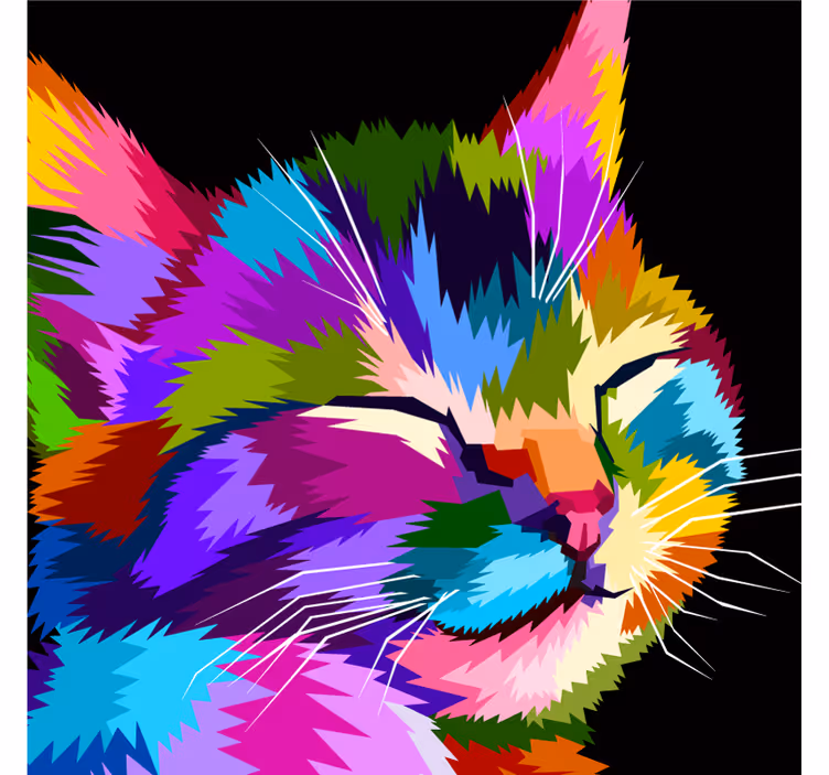 Kids roller blind colorful cat portrait - TenStickers