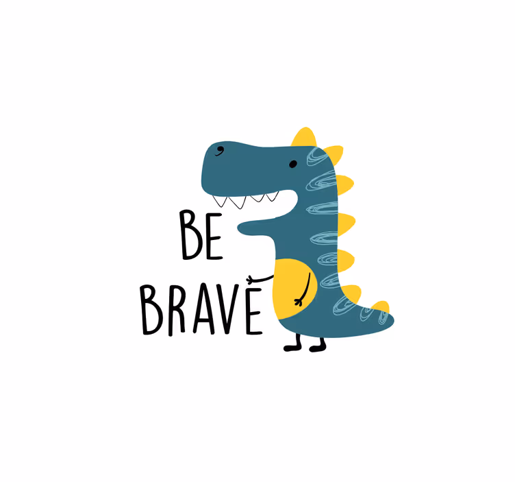Kids roller blind nordic dinosaur be brave - TenStickers