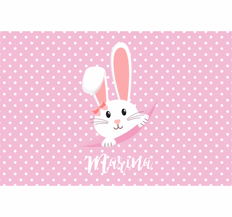 Kids roller blind cute bunny design for her name - TenStickers