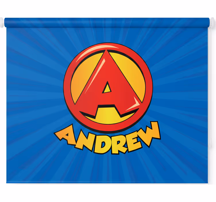 Kids roller blind super initial letter design - TenStickers