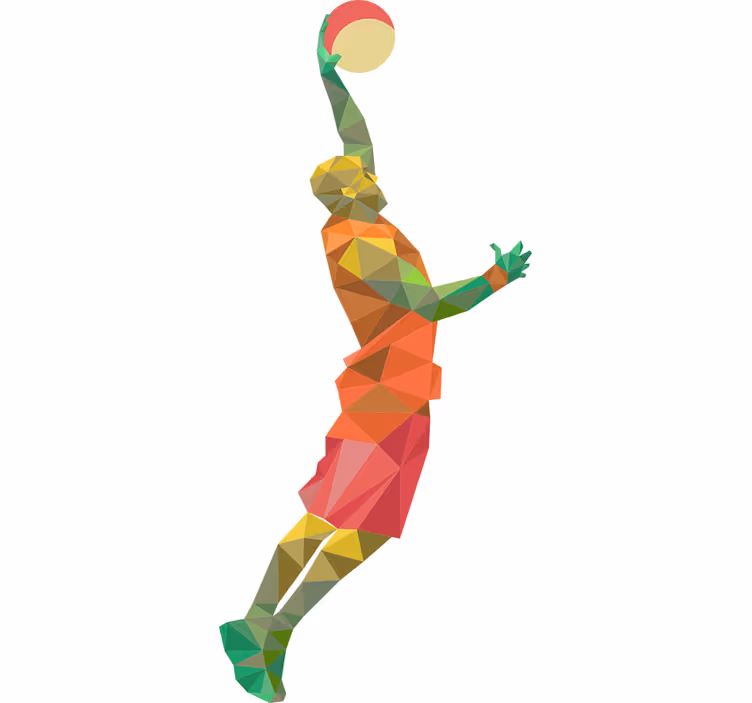 Teenage roller blind geometric basketball player - TenStickers