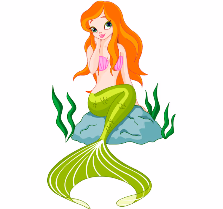 Teenage roller blind sitting mermaid vinyl - TenStickers