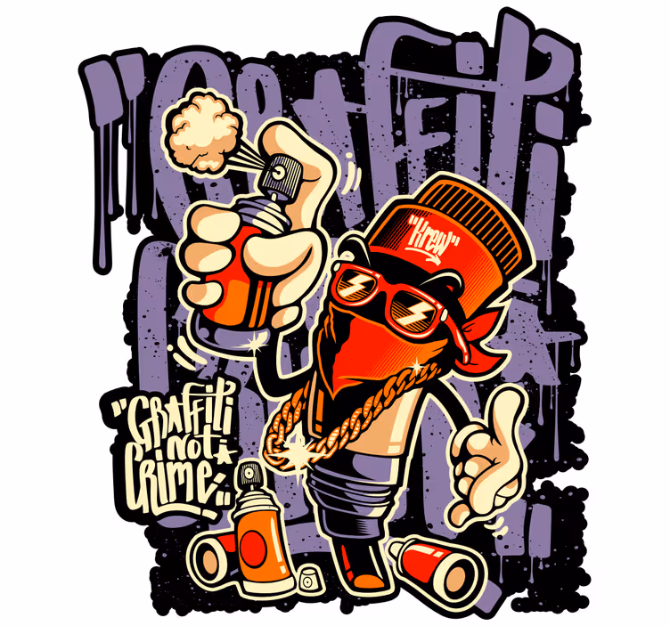 Teenage roller blind graffiti street art - TenStickers