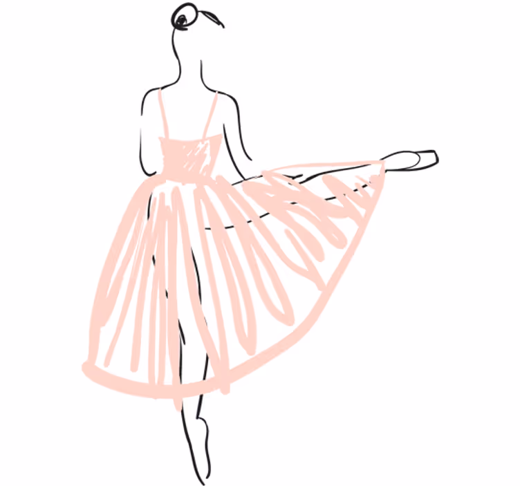 Teenage roller blind dance rehearsal illustration - TenStickers