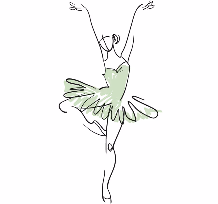 Teenage roller blind ballerina sketch wall vinyl - TenStickers