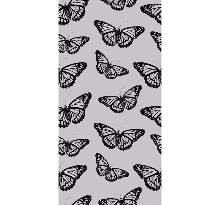 Teenage roller blind black and white butterfly wing - TenStickers