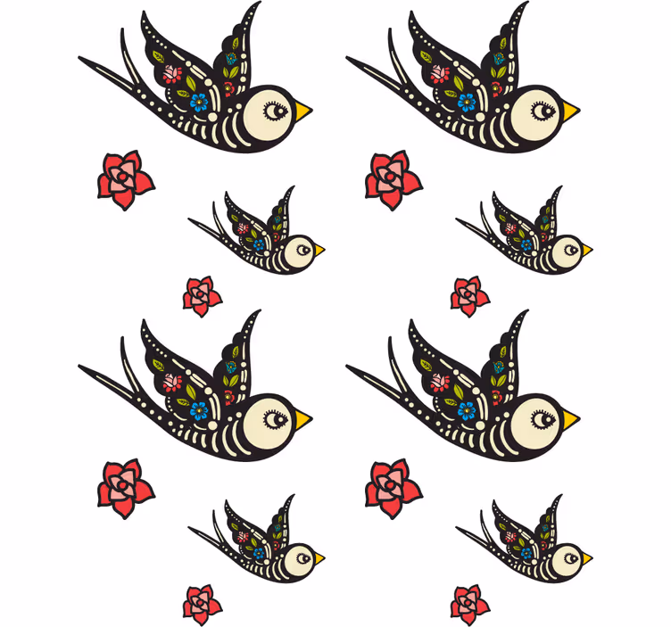 Teenage roller blind mexican birds - TenStickers