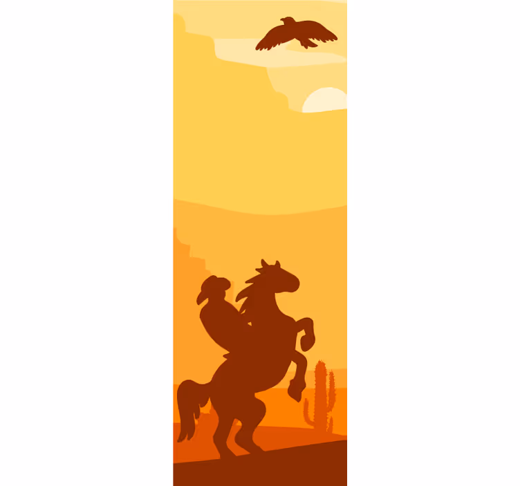 Teenage roller blind cowboy landscape design - TenStickers