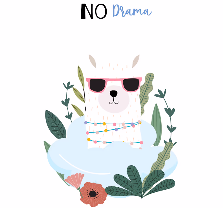 Teenage roller blind peruvian llama no drama - TenStickers