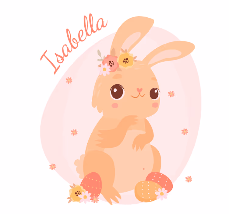Teenage roller blind personalized with rabbit name - TenStickers