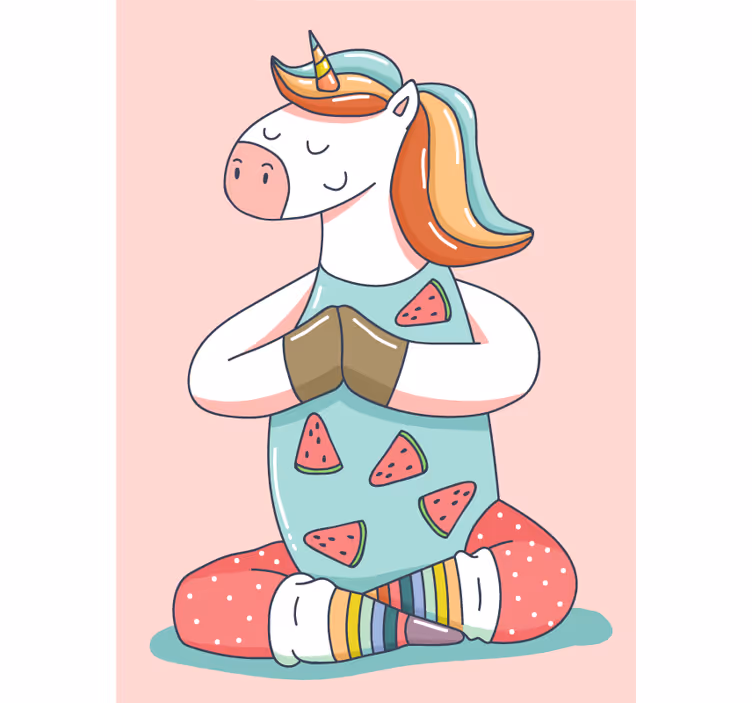 Teenage roller blind fitness unicorn - TenStickers