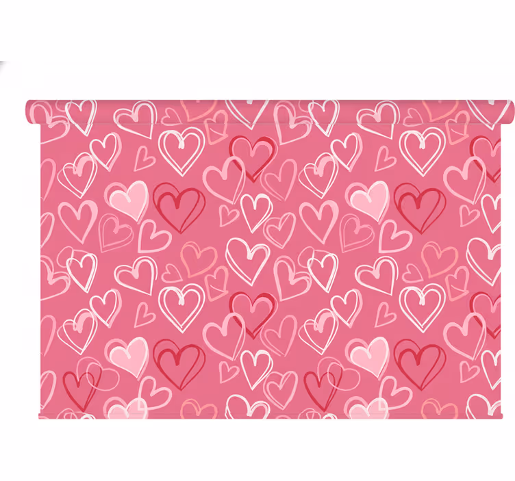 Teenage roller blind beautiful hearts - TenStickers