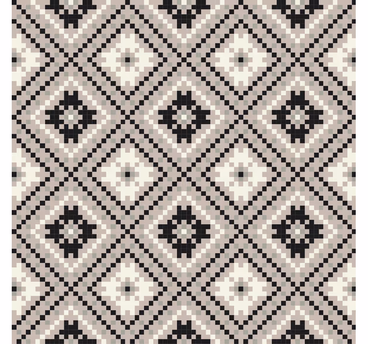 Beige roller blind in beige diamond nordic design - TenStickers