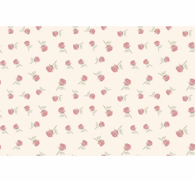 Beige roller blind with romantic vintage rose design - TenStickers