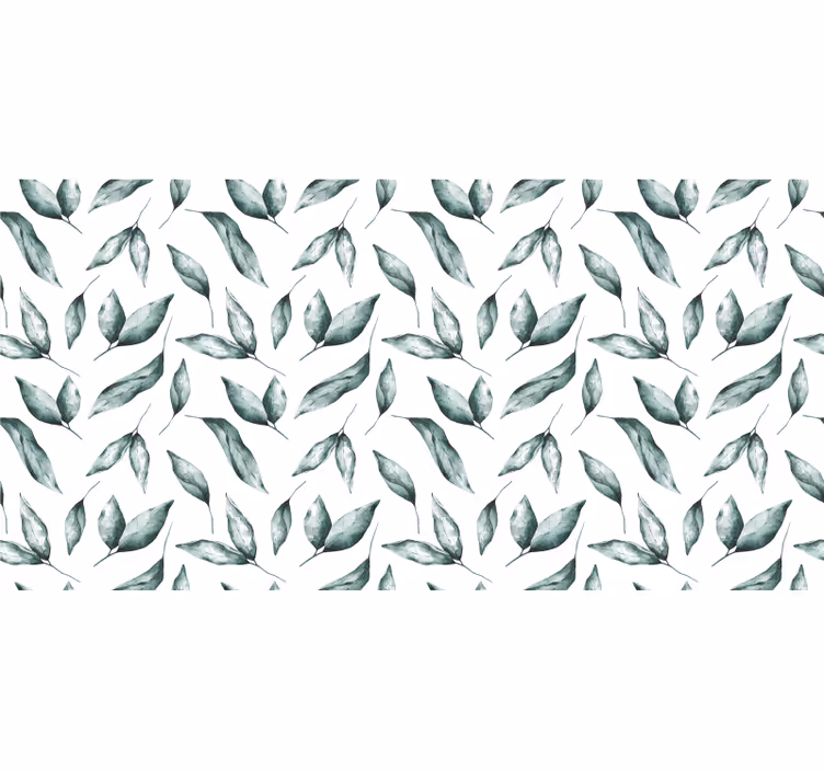 White roller blind in green watercolor design - TenStickers