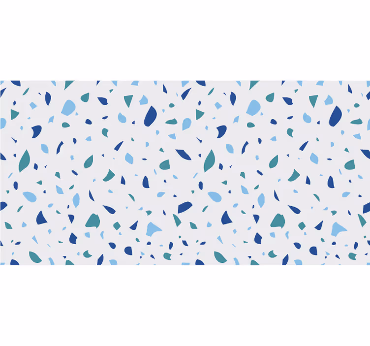White roller blind in blue terrazzo design - TenStickers