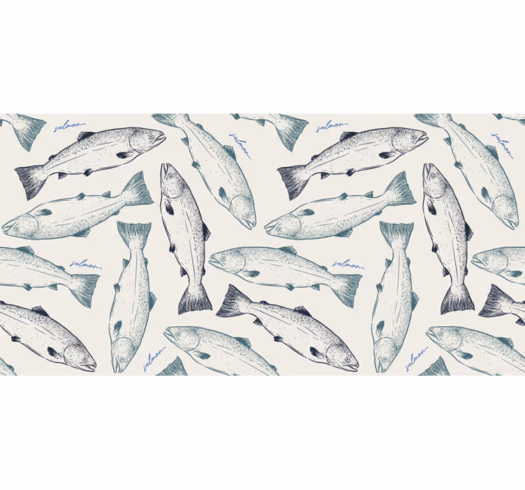 Bathroom window blind salmon fish design - TenStickers