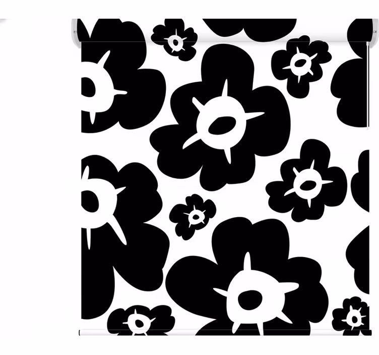 Flower roller blind black poppy - TenStickers