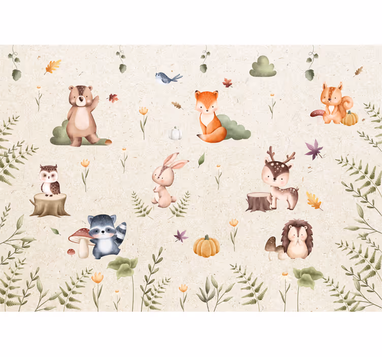 Nursery roller blind fairytale animals - TenStickers