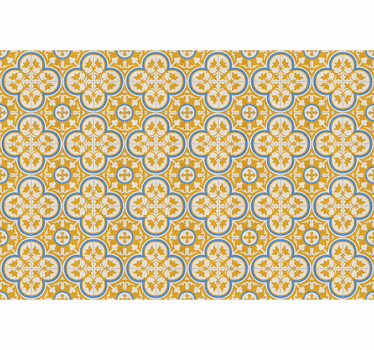 Vintage roller blind with yellow hydraulic tile - TenStickers