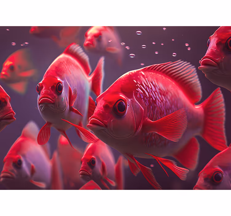 Animal roller blind red fish aquarium - TenStickers