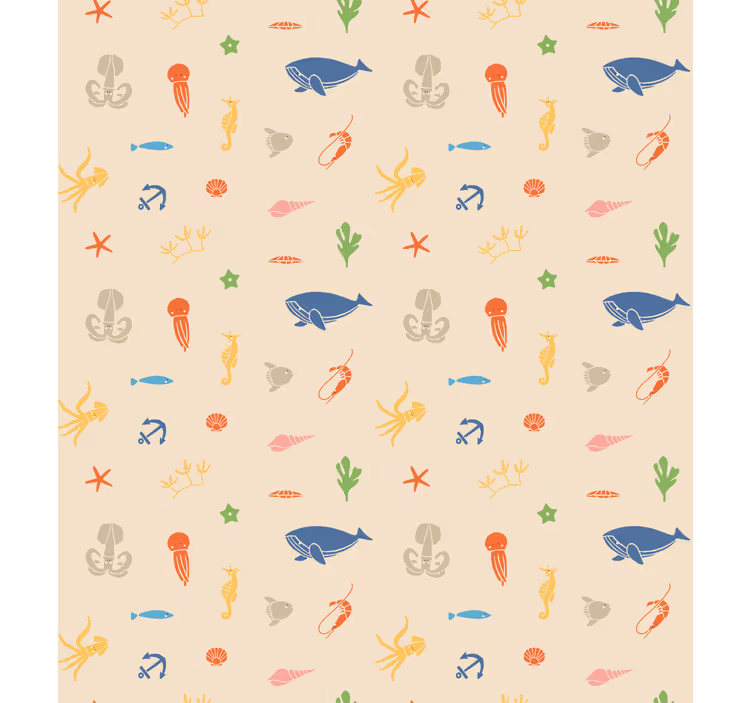 Animal roller blind with sea creatures design - TenStickers