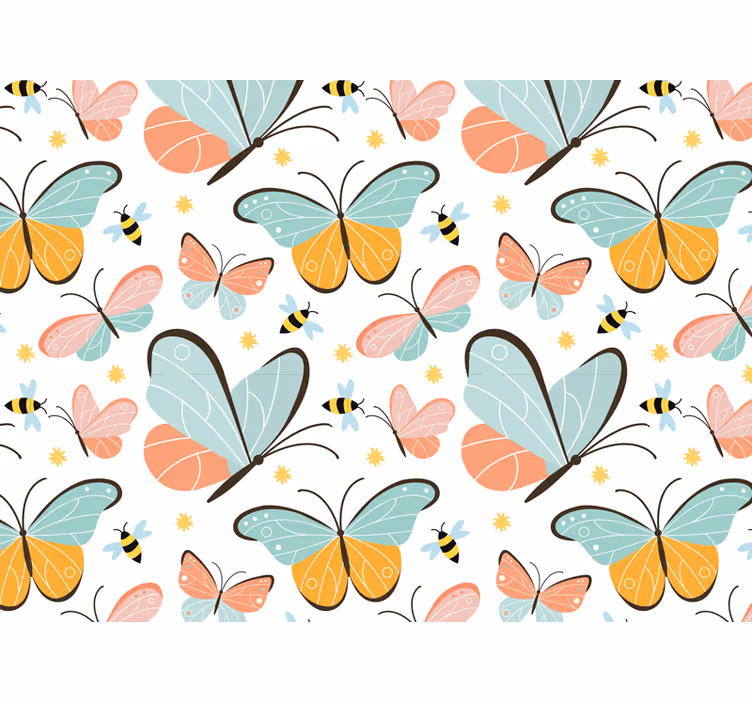 Animal roller blind butterflies and bees design - TenStickers