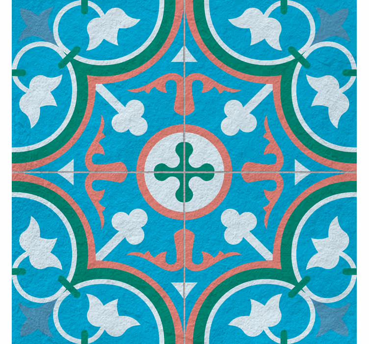Vintage roller blind blue hydraulic tile - TenStickers