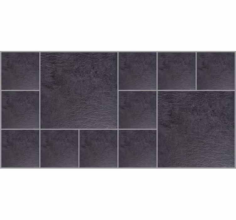 Black roller blind dark slate tile design - TenStickers