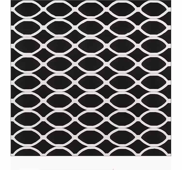 Black roller blind monochrome oval pattern - TenStickers