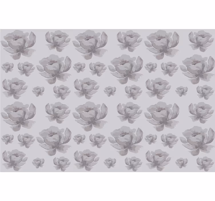 Grey roller blind with 80's floral design - TenStickers