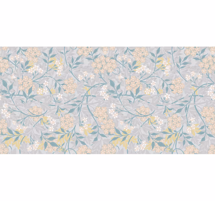 Grey roller blind with elegant 80's floral pattern - TenStickers