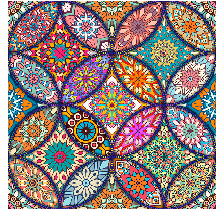 Bathroom window blind colorful mandalas - TenStickers