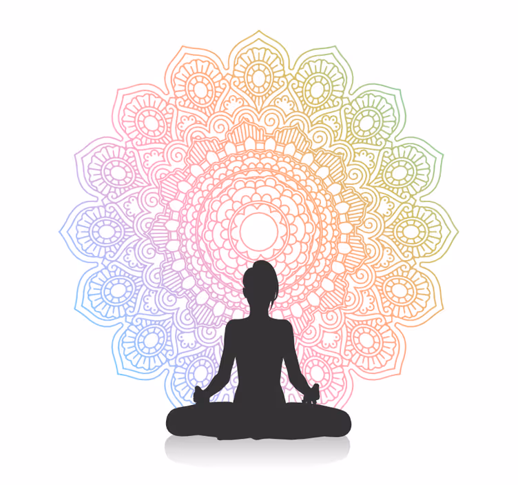 Bathroom window blind rainbow yoga mandala - TenStickers