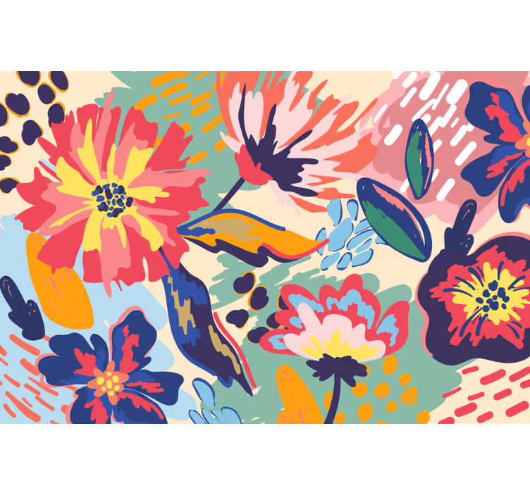 Modern painted flower bathroom window blind - TenStickers