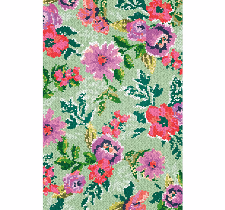 Bathroom window blind diverse flower mosaic - TenStickers