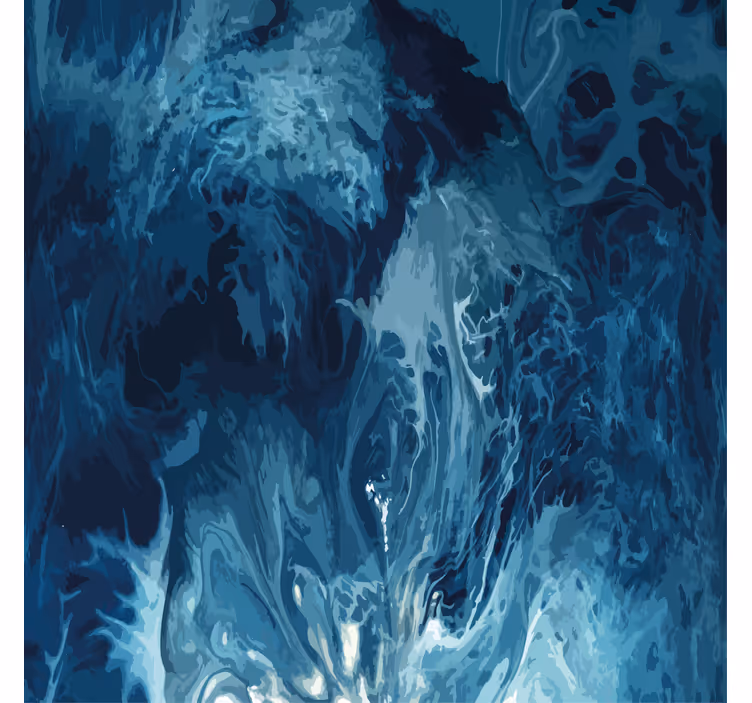 Bathroom window blind in blue watercolor waves - TenStickers