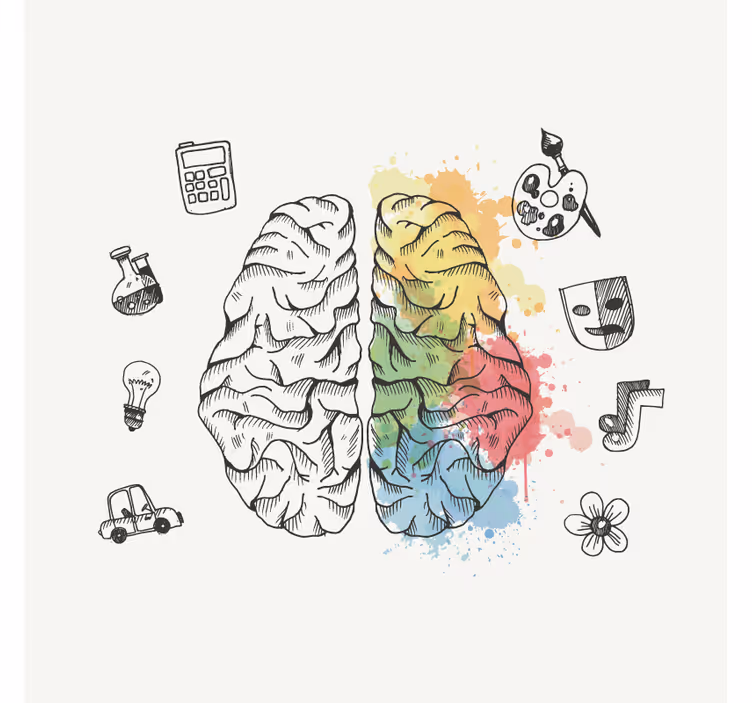 Left and right brain office window roller blind - TenStickers