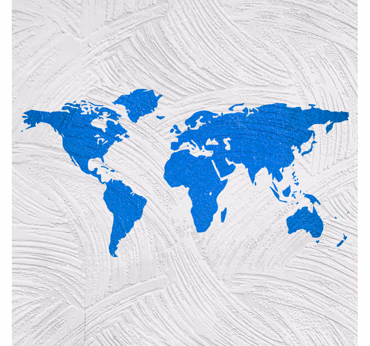 Office window roller blind blue world map - TenStickers