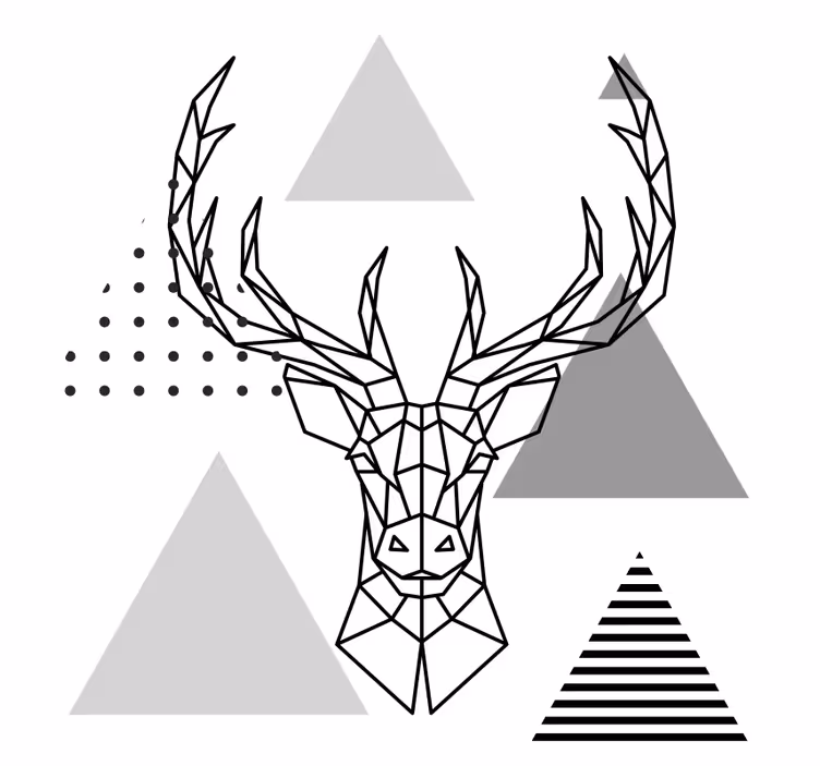 Office window roller blind black and white reindeer - TenStickers