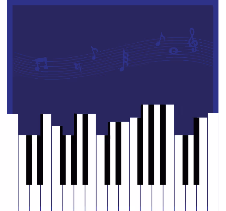 Office window roller blind piano design - TenStickers