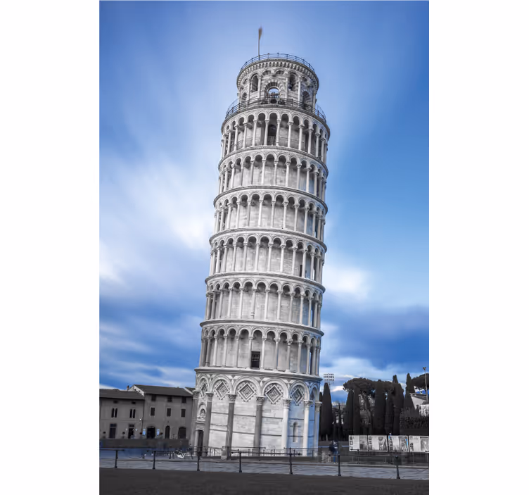 Office window roller blind leaning tower of pisa - TenStickers